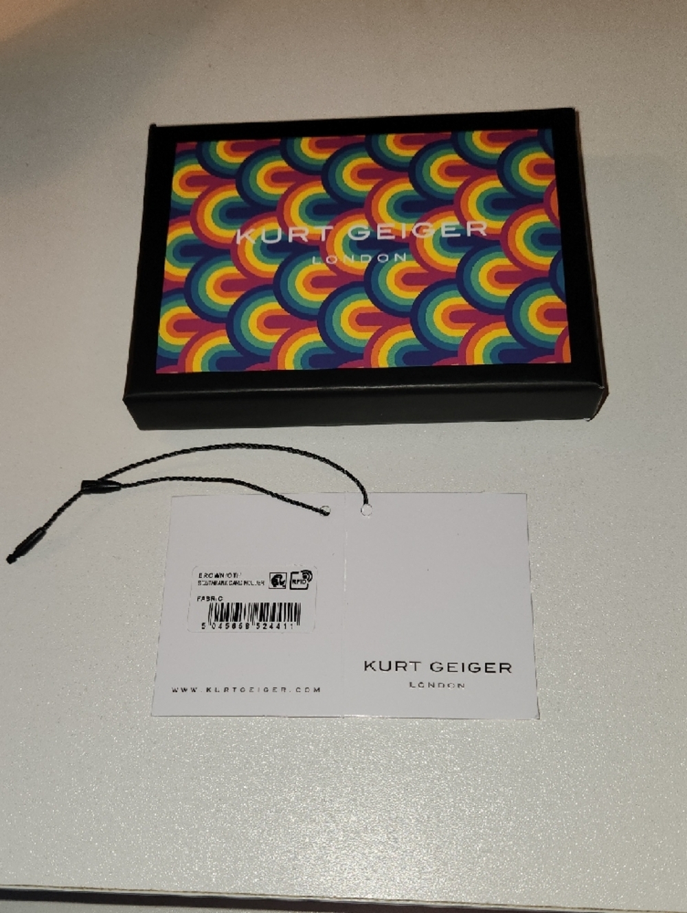 Kurt Geiger Metallic Green Leather & Leopard Cardholder - Picture 5 of 5